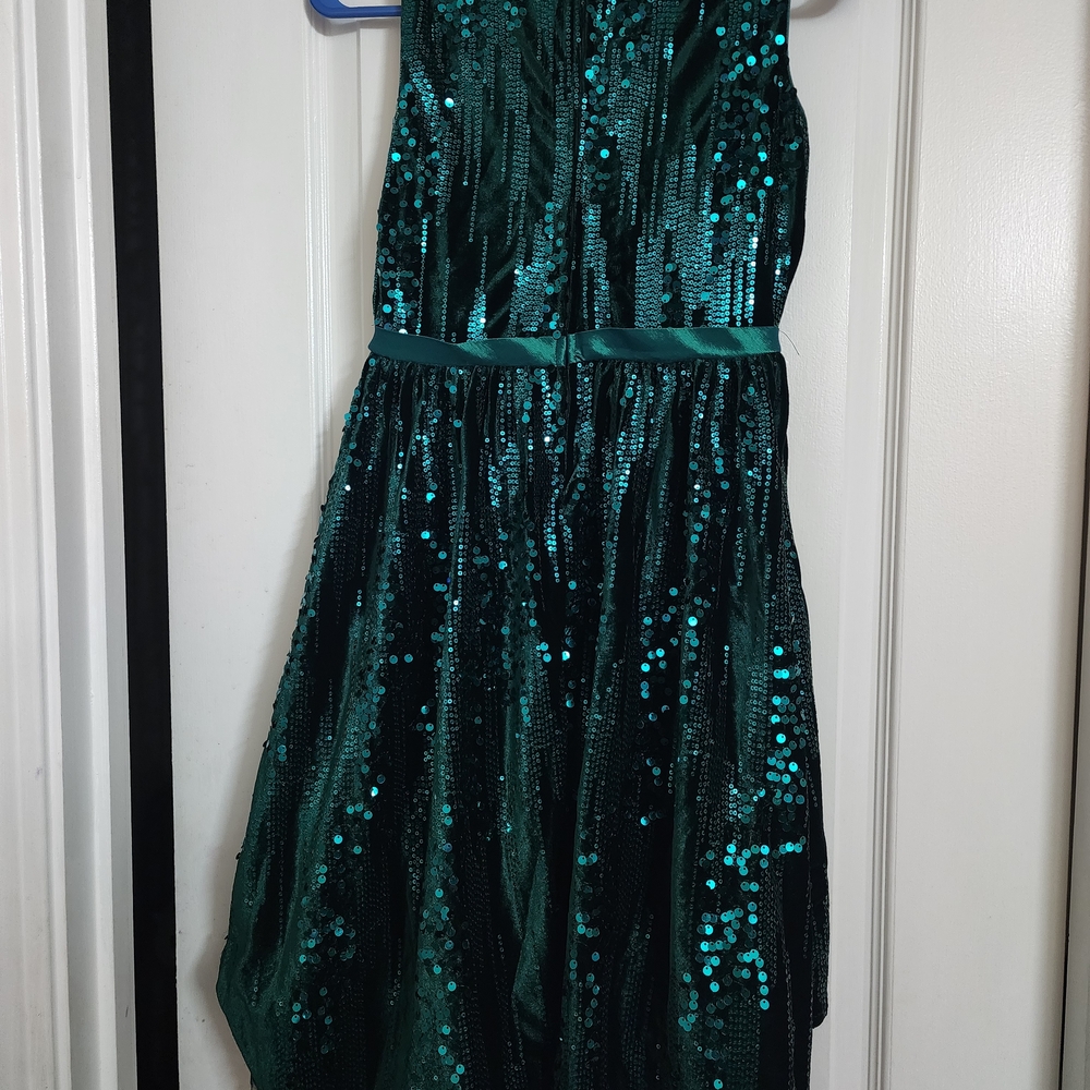 Green Sequin Halter Dress